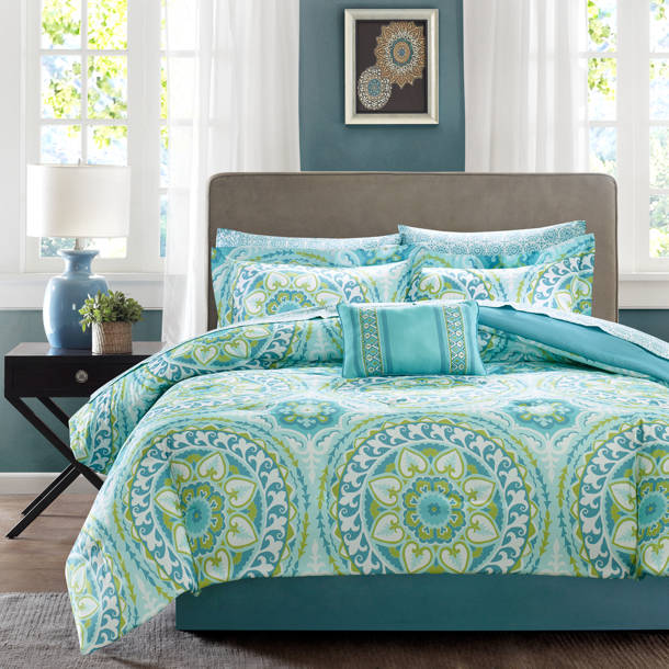 Bungalow Rose Mogos Performance Cream/Teal/Beige Rug & Reviews Wayfair